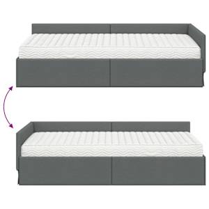 Rohový rám postele s matrací Jiný s čelo 2 pcs Šedá textil - obrázek 12