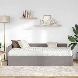 Rohový rám postele s matrací Jiný s čelo 2 pcs Taupe textil - obrázek 3