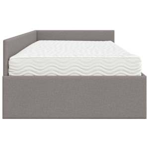 Rohový rám postele s matrací Jiný s čelo 2 pcs Taupe textil - obrázek 8