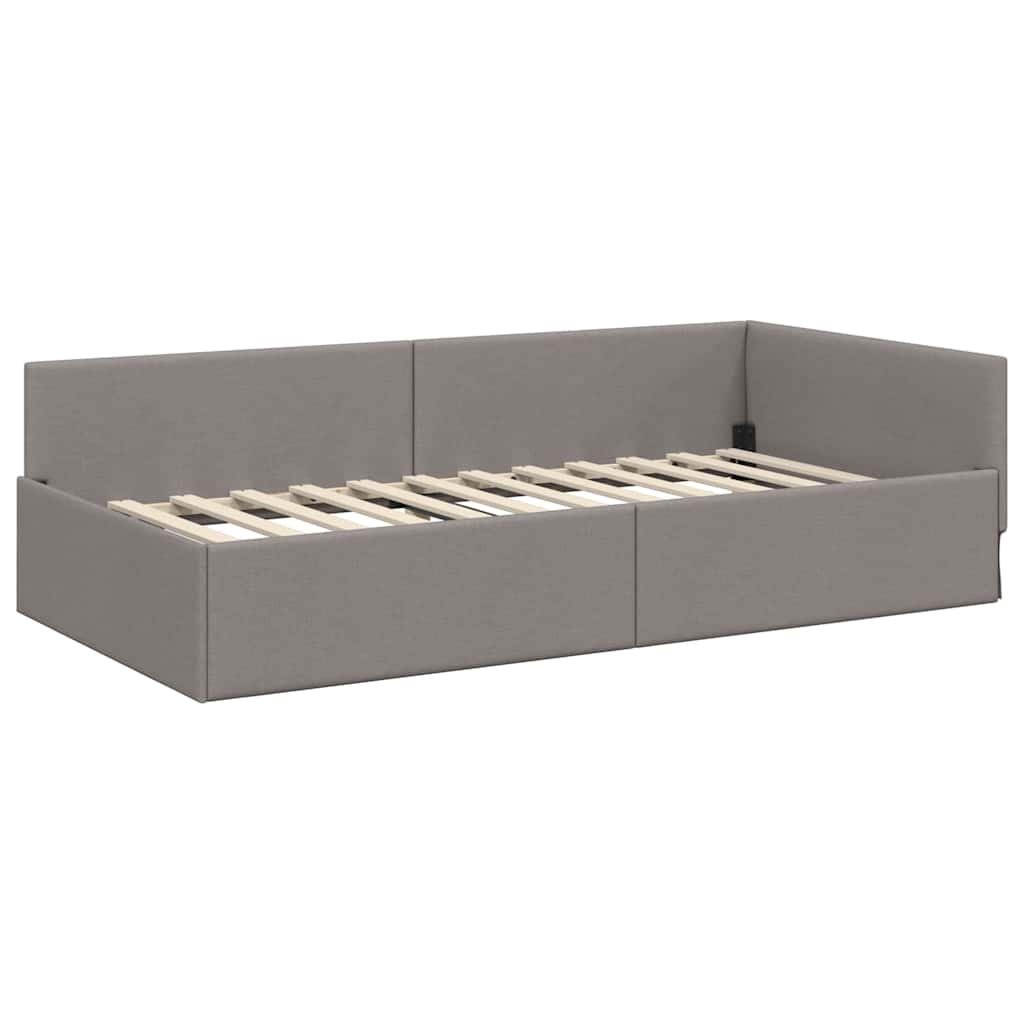 Kotni okvir postelje z matrico Drugo 2 pcs Taupe blago - slika 6