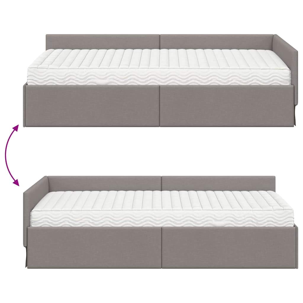 Kotni okvir postelje z matrico Drugo 2 pcs Taupe blago - slika 12