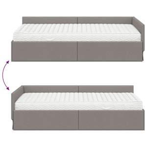 Rohový rám postele s matrací Jiný s čelo 2 pcs Taupe textil - obrázek 12