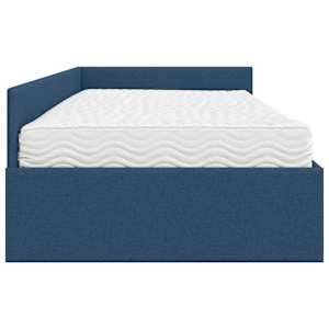 Rohový rám postele s matrací Jiný s čelo 2 pcs Modrá textil - obrázek 8