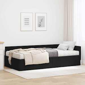 Kotni okvir postelje z matrico Drugo 2 pcs Zelena blago