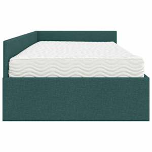 Rohový rám postele s matrací Jiný s čelo 2 pcs Zelená textil - obrázek 8