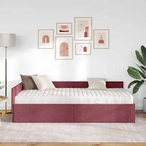 Rohový rám postele s matrací Jiný s čelo 2 pcs Šedá textil - obrázek 3