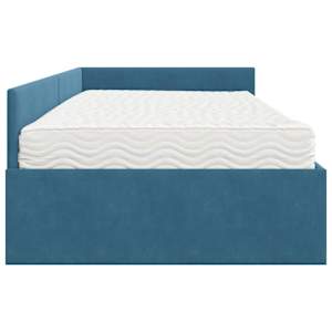 Rohový rám postele s matrací Jiný s čelo 2 pcs Modrá samet - obrázek 8