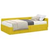 vidaXL Nurgavoodi raam koos madratsiga 2 tk Kollane 80 x 200 cm Samet