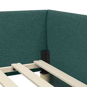 Rohový rám postele s matrací s matrací 2 pcs Zelená textil - obrázek 10