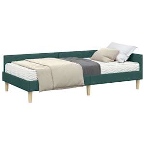 Rohový rám postele s matrací s matrací 2 pcs Zelená textil - obrázek 2