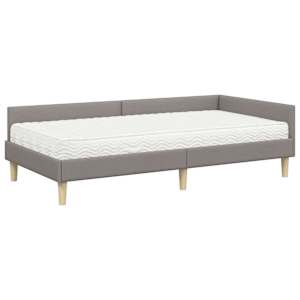Rohový rám postele s matrací s matrací 2 pcs Taupe textil - obrázek 4