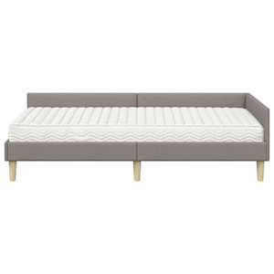 Rohový rám postele s matrací s matrací 2 pcs Taupe textil - obrázek 5