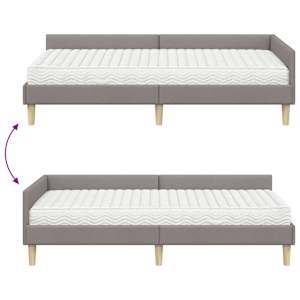 Rohový rám postele s matrací s matrací 2 pcs Taupe textil - obrázek 12