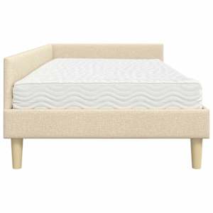 Rohový rám postele s matrací s matrací 2 pcs Krémová textil - obrázek 8