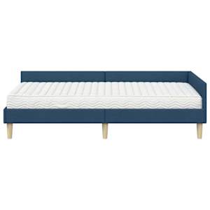 Rohový rám postele s matrací s matrací 2 pcs Modrá textil - obrázek 5