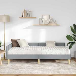 Rohový rám postele s matrací s matrací 2 pcs Světle šedá textil - obrázek 3