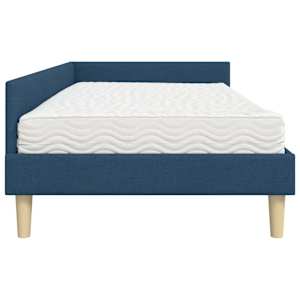 Rohový rám postele s matrací s matrací 2 pcs Modrá textil - obrázek 8