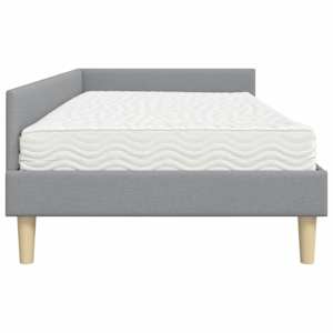 Rohový rám postele s matrací s matrací 2 pcs Světle šedá textil - obrázek 8