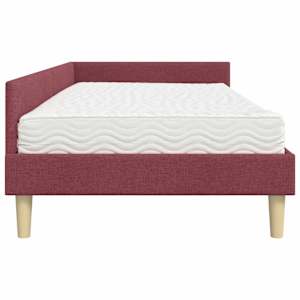 Rohový rám postele s matrací s matrací s čelo 2 pcs Šedá textil - obrázek 8