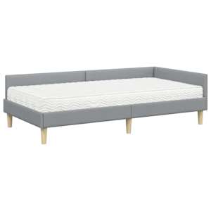 Rohový rám postele s matrací s matrací 2 pcs Světle šedá textil - obrázek 4
