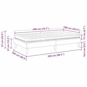Rohový rám postele s matrací s matrací 2 pcs Zelená textil - obrázek 14