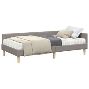 Rohový rám postele s matrací s matrací 2 pcs Taupe textil - obrázek 2
