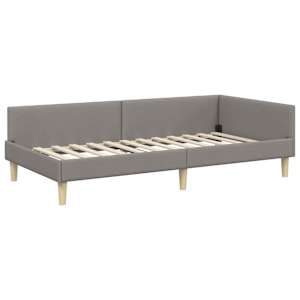 Rohový rám postele s matrací s matrací 2 pcs Taupe textil - obrázek 6