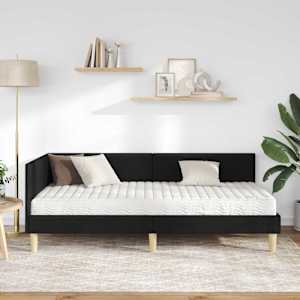 Rohový rám postele s matrací Jiný s čelo 2 pcs Zelená textil - obrázek 3