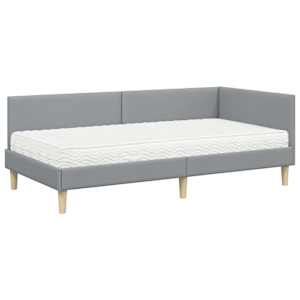 Rohový rám postele s matrací Jiný 2 pcs Světle šedá textil - obrázek 4