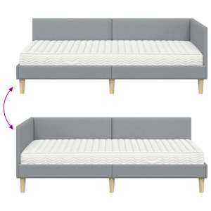 Rohový rám postele s matrací Jiný 2 pcs Světle šedá textil - obrázek 12