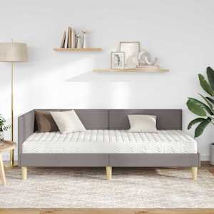 Rohový rám postele s matrací Jiný s čelo 2 pcs Taupe textil - obrázek 3