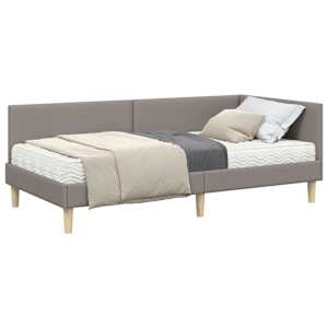 Rohový rám postele s matrací Jiný s čelo 2 pcs Taupe textil - obrázek 2