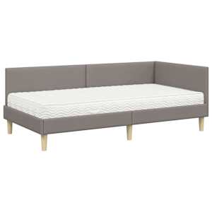 Rohový rám postele s matrací Jiný s čelo 2 pcs Taupe textil - obrázek 4