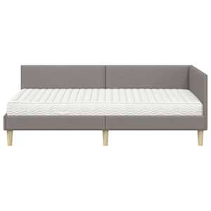 Rohový rám postele s matrací Jiný s čelo 2 pcs Taupe textil - obrázek 5