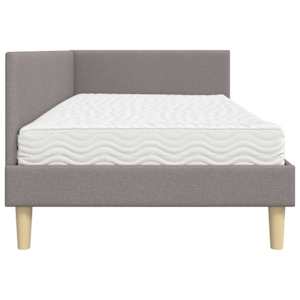 Rohový rám postele s matrací Jiný s čelo 2 pcs Taupe textil - obrázek 8