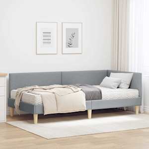 Kotni okvir postelje z matrico Drugo 2 pcs Svetlo siva blago