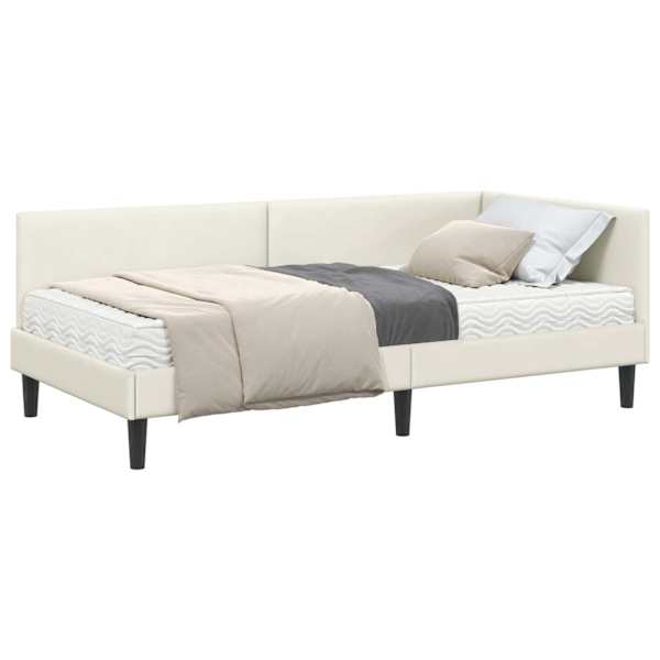 vidaXL Nurgavoodi raam koos madratsiga Muu peaga 2 tk cream Samet