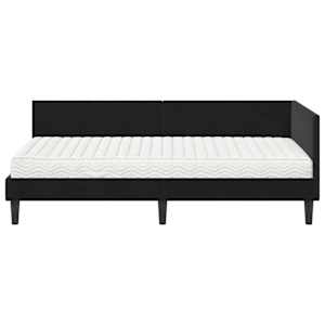 Rohový rám postele s matrací Jiný s čelo 2 pcs Černá samet - obrázek 5