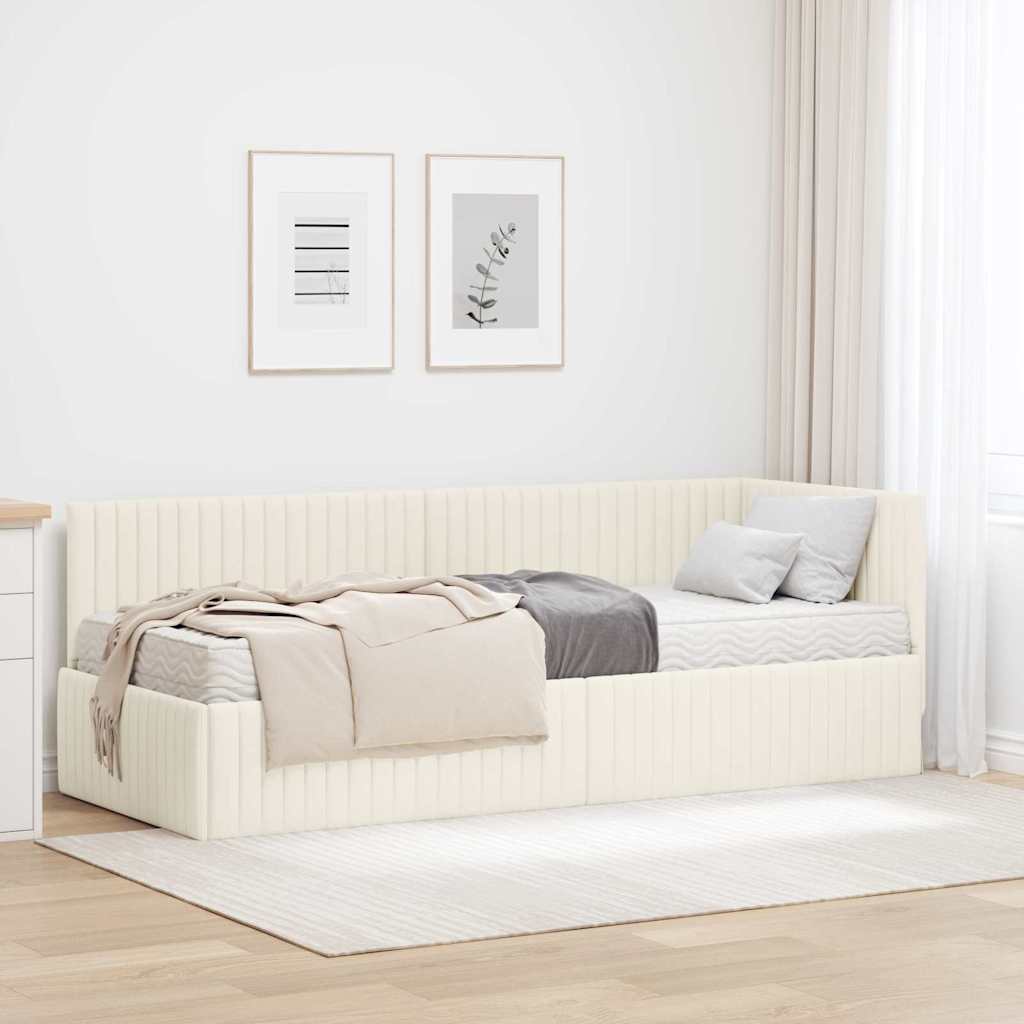 Nurgavoodi raam koos madratsiga peaga 2 pcs cream Samet