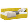 vidaXL Nurgavoodi raam koos madratsiga 2 tk Kollane 90 x 190 cm Samet