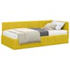 vidaXL Nurgavoodi raam koos madratsiga 2 tk Kollane 100 x 200 cm Samet