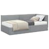 vidaXL Nurgavoodi raam koos madratsiga 2 tk Helehall 80 x 200 cm Samet