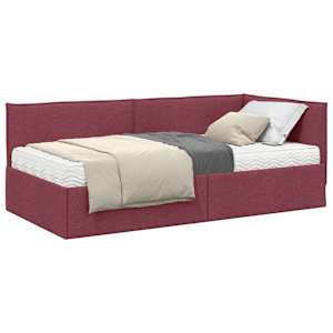 vidaXL Nurgavoodi raam koos madratsiga 2 tk Veinpunane 80 x 200 cm