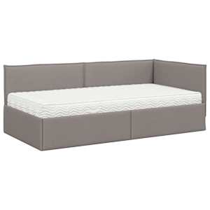 Rohový rám postele s matrací s čelo 2 pcs Taupe samet - obrázek 4