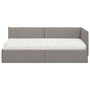 Rohový rám postele s matrací s čelo 2 pcs Taupe samet - obrázek 5