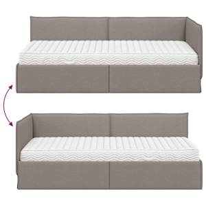 Rohový rám postele s matrací s čelo 2 pcs Taupe samet - obrázek 12