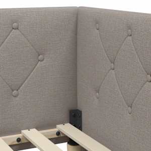 Rohový rám postele Taupe 80 x 200 cm textil - obrázek 10