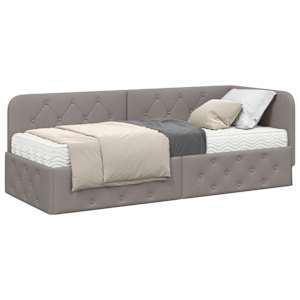 Rohový rám postele Taupe 80 x 200 cm textil - obrázek 3
