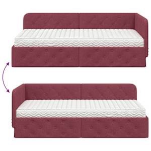 Rohový rám postele Víno Červené 100 x 200 cm textil - obrázek 12