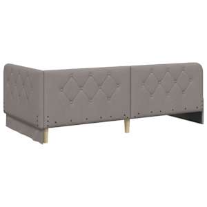 Rohový rám postele Taupe 100 x 200 cm textil - obrázek 9